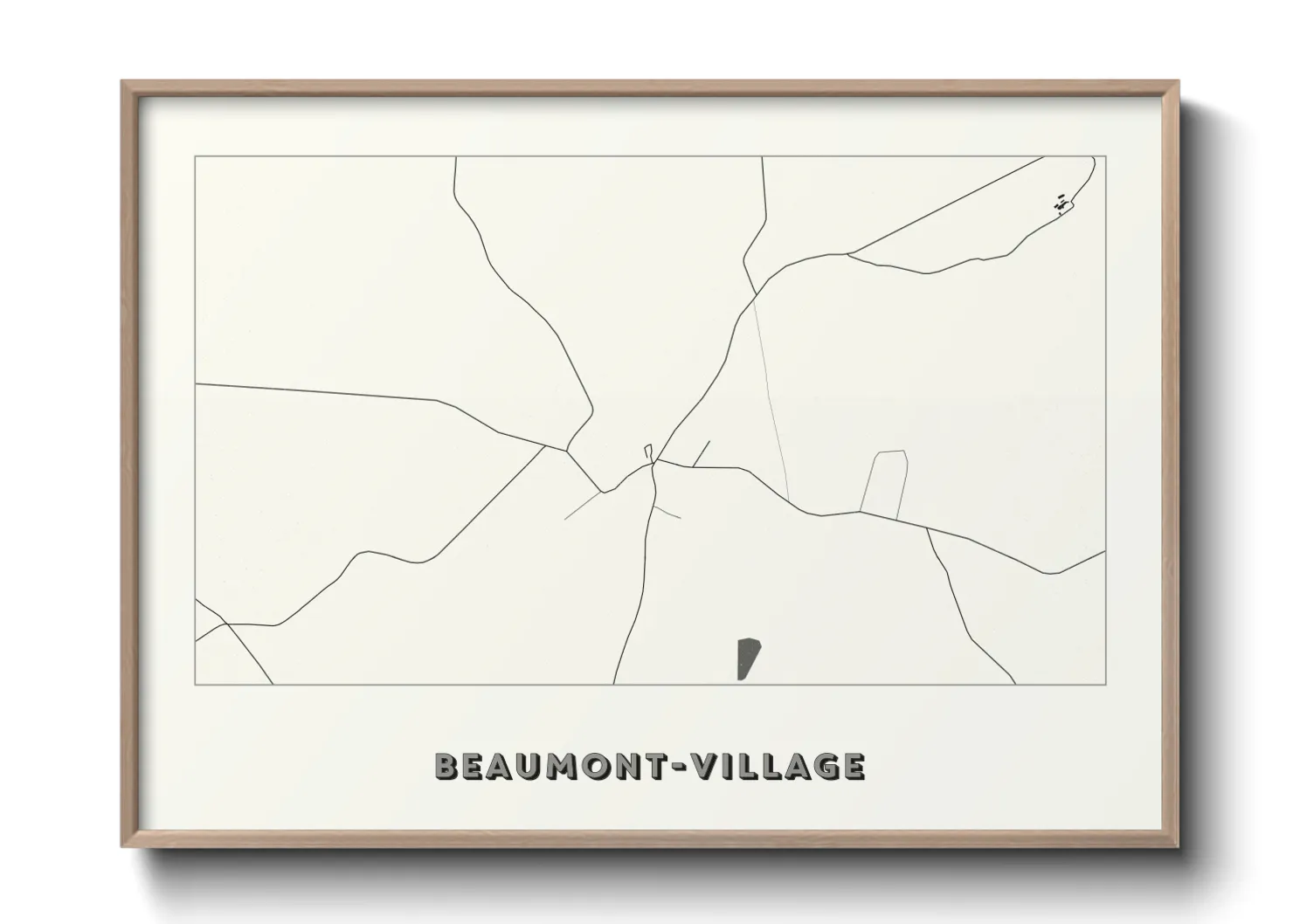 Une affiche de carte sur Beaumont-Village
