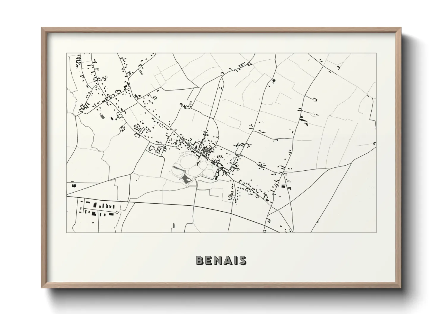 Une affiche de carte sur Benais