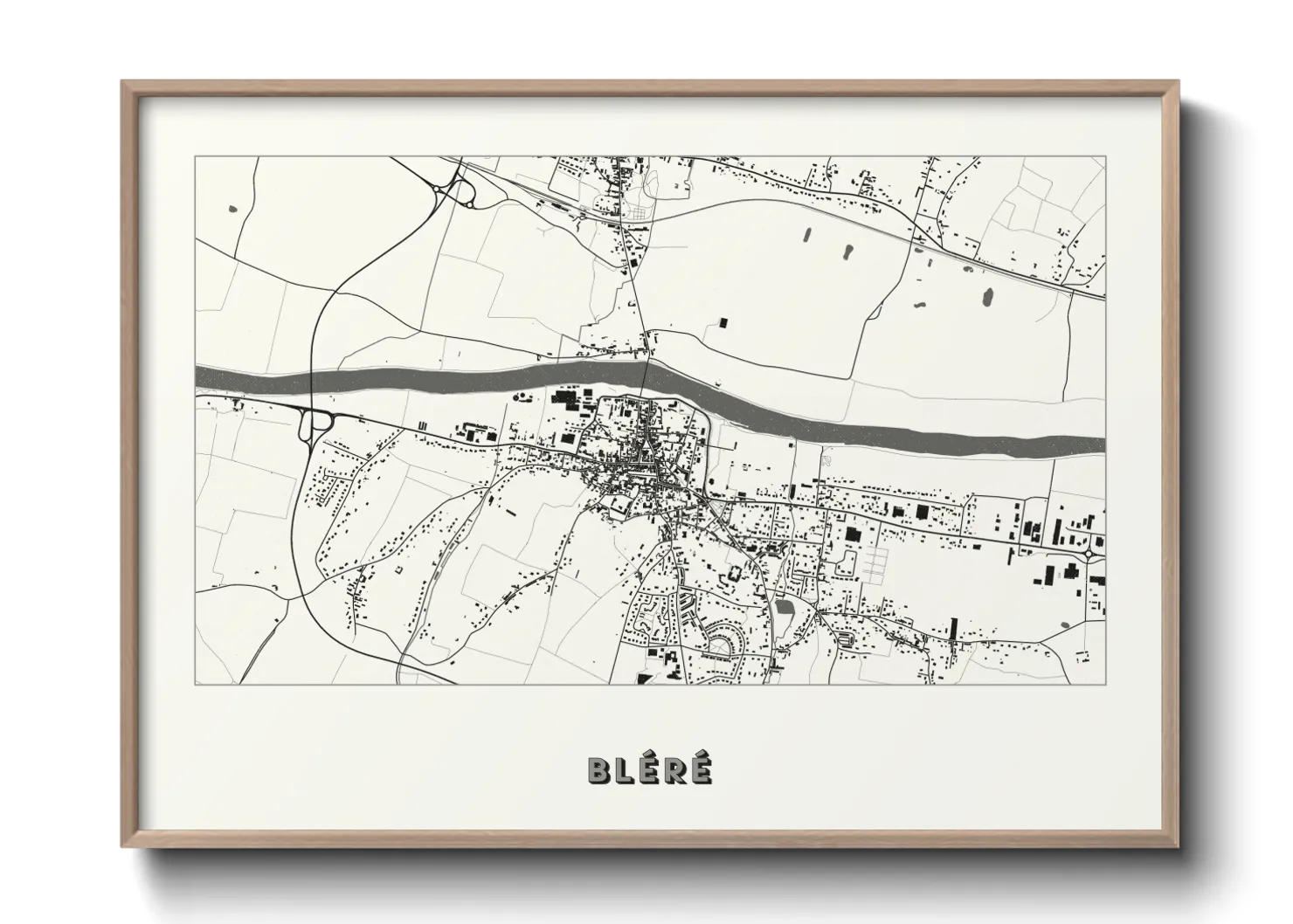 Une affiche de carte sur Bléré