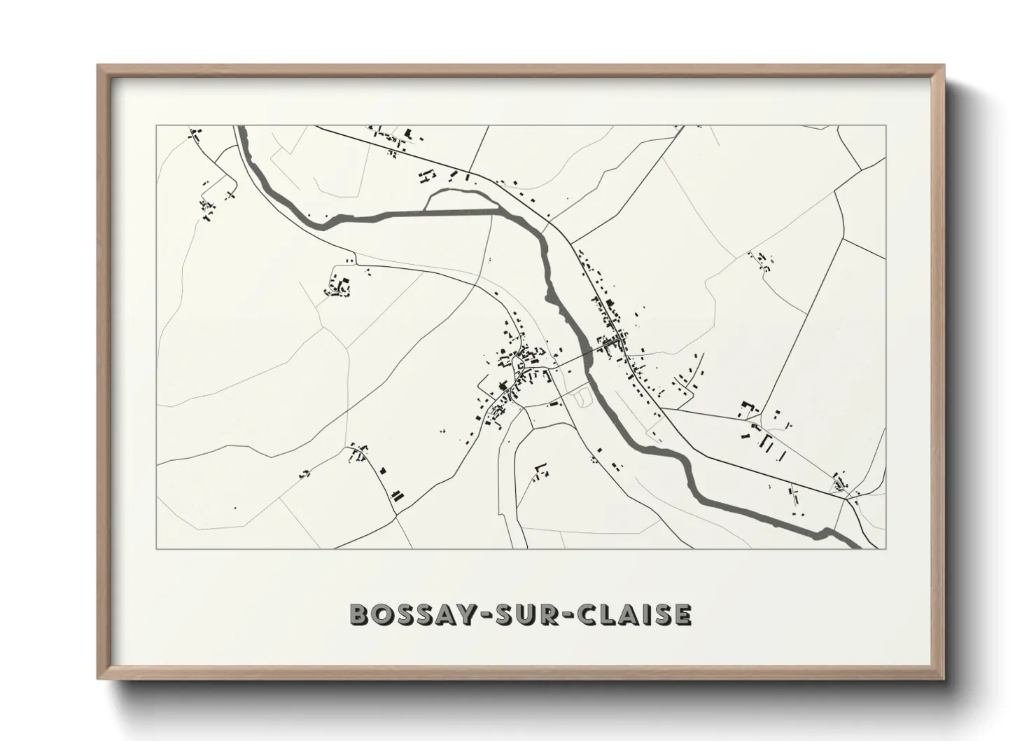 Une affiche de carte sur Bossay-sur-Claise