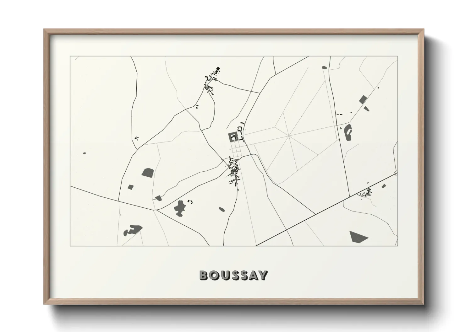 Une affiche de carte sur Boussay