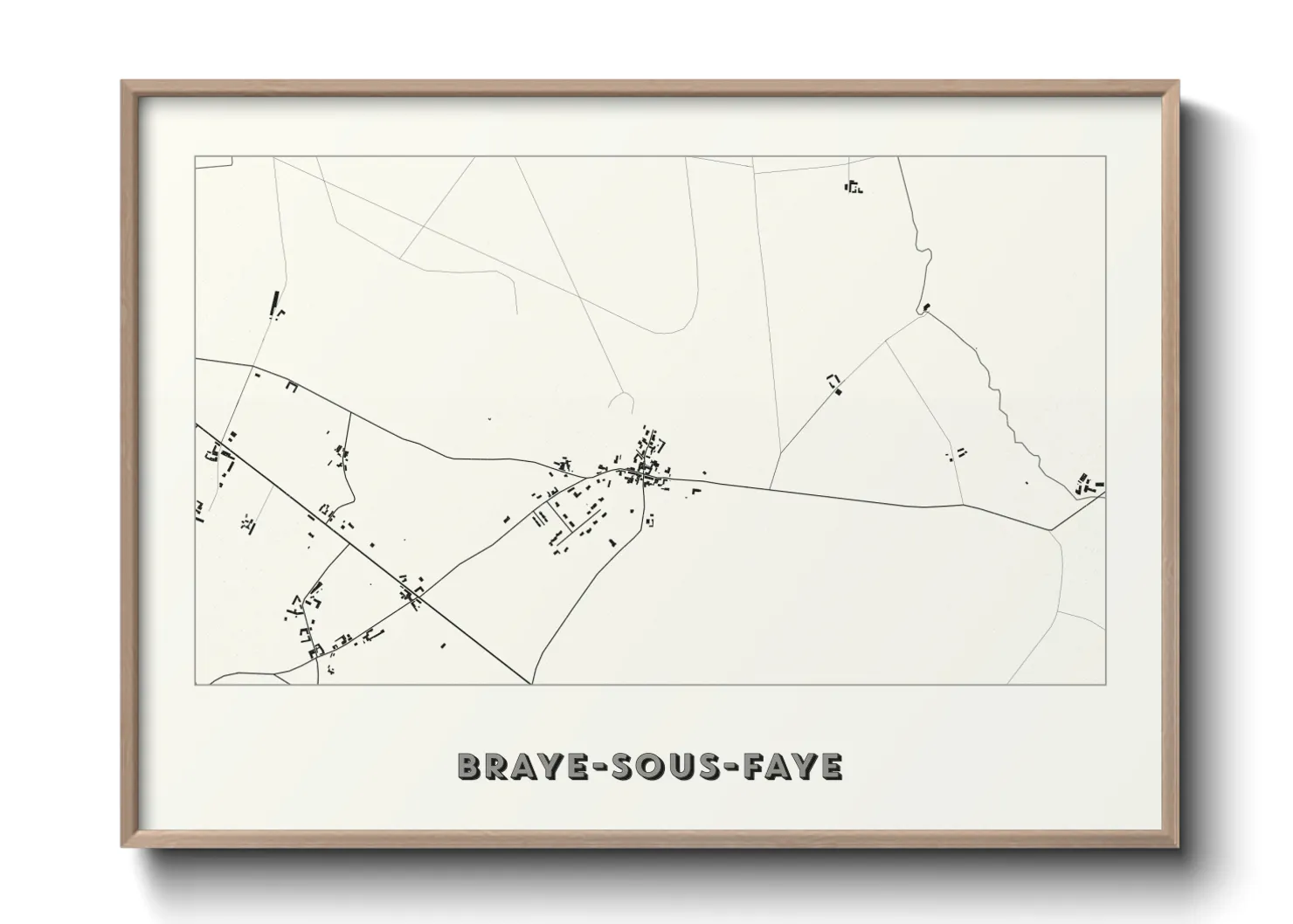 Une affiche de carte sur Braye-sous-Faye