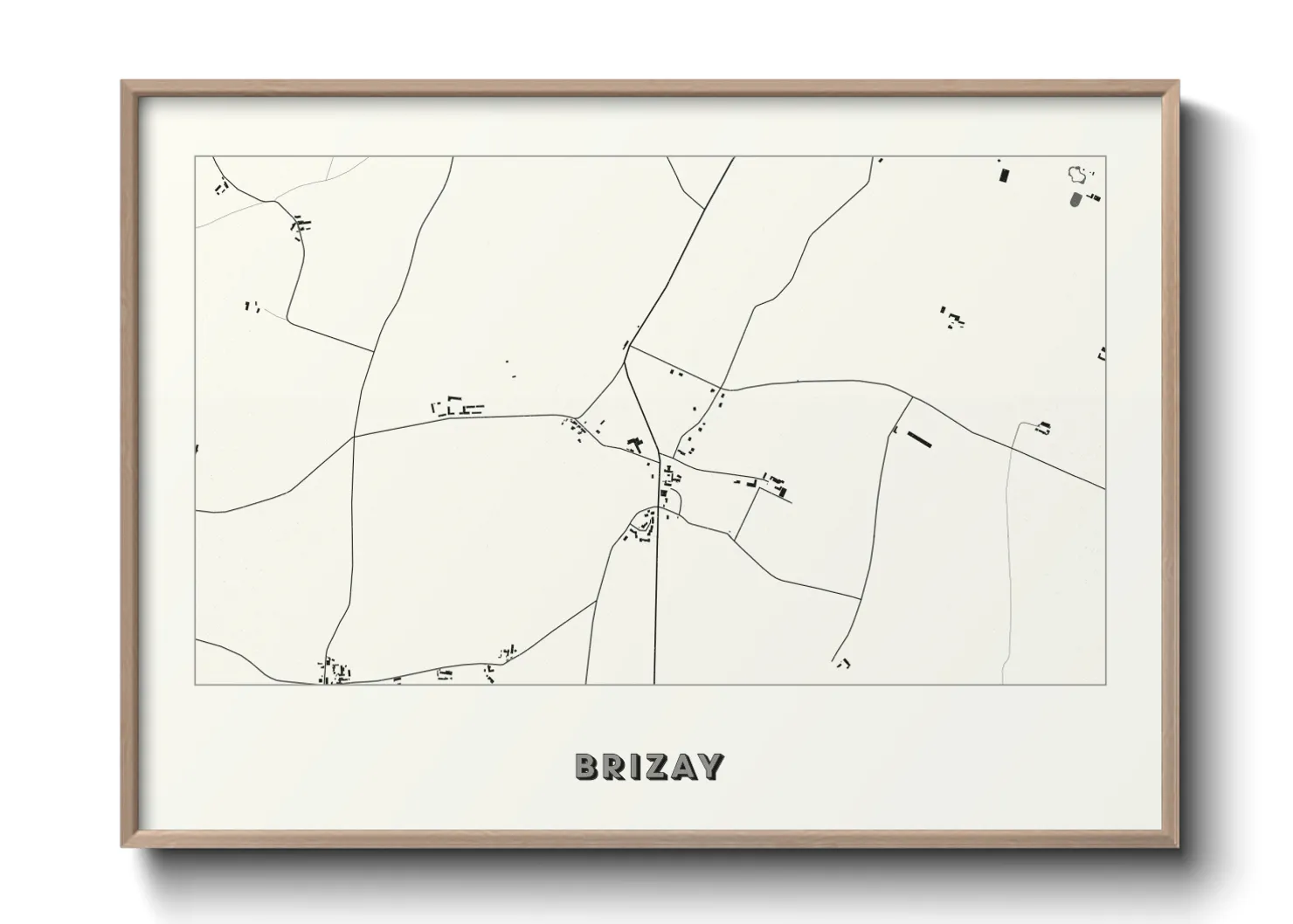 Une affiche de carte sur Brizay