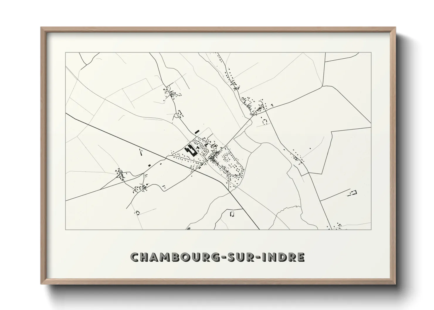 Une affiche de carte sur Chambourg-sur-Indre