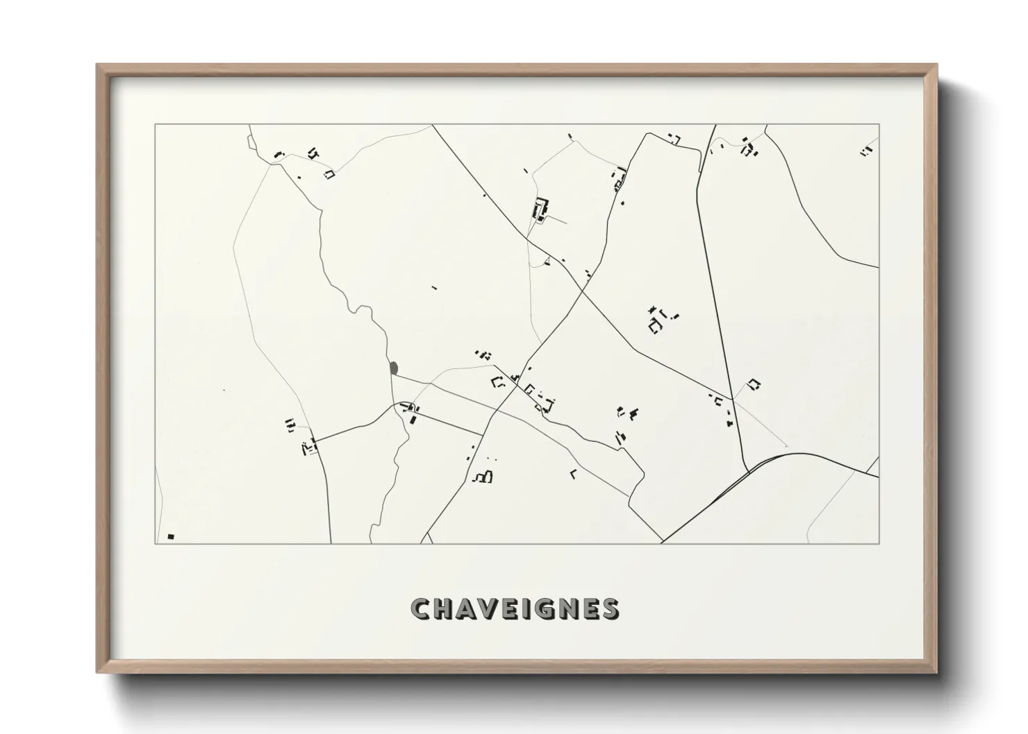Une affiche de carte sur Chaveignes