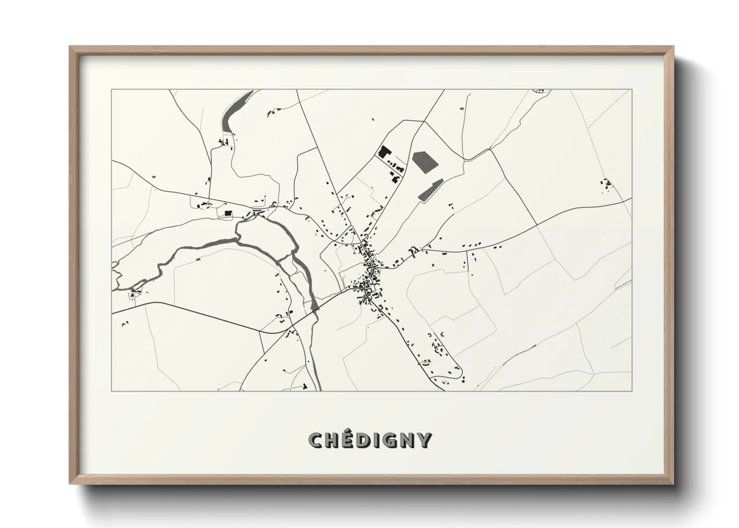 Une affiche de carte sur Chédigny