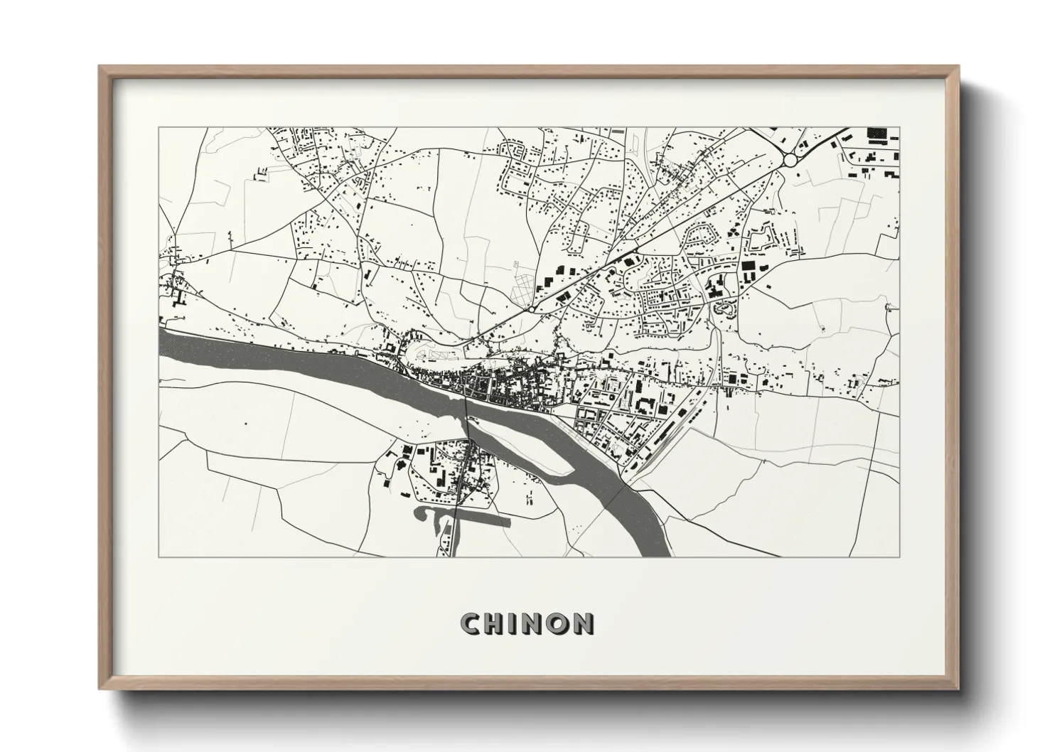 Une affiche de carte sur Chinon