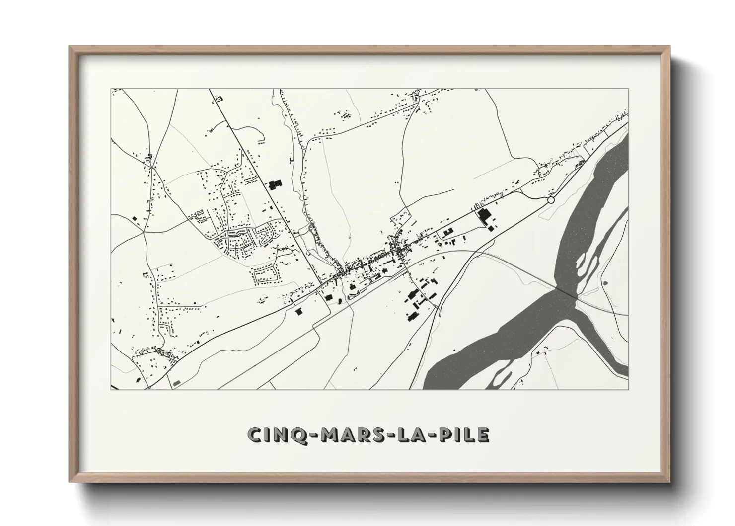 Une affiche de carte sur Cinq-Mars-la-Pile