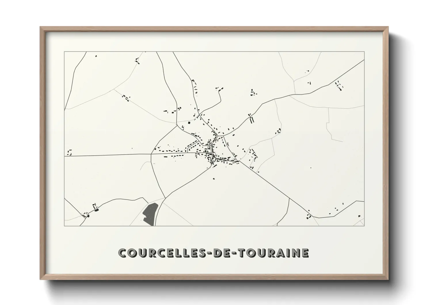 Une affiche de carte sur Courcelles-de-Touraine