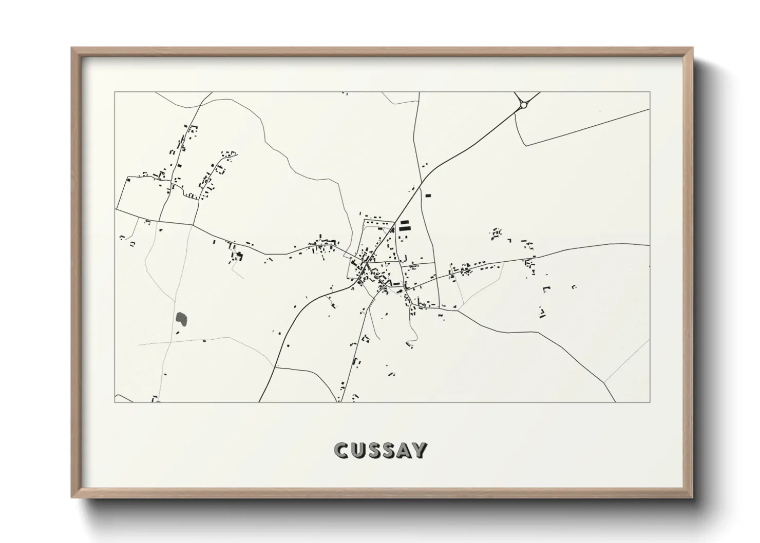 Une affiche de carte sur Cussay