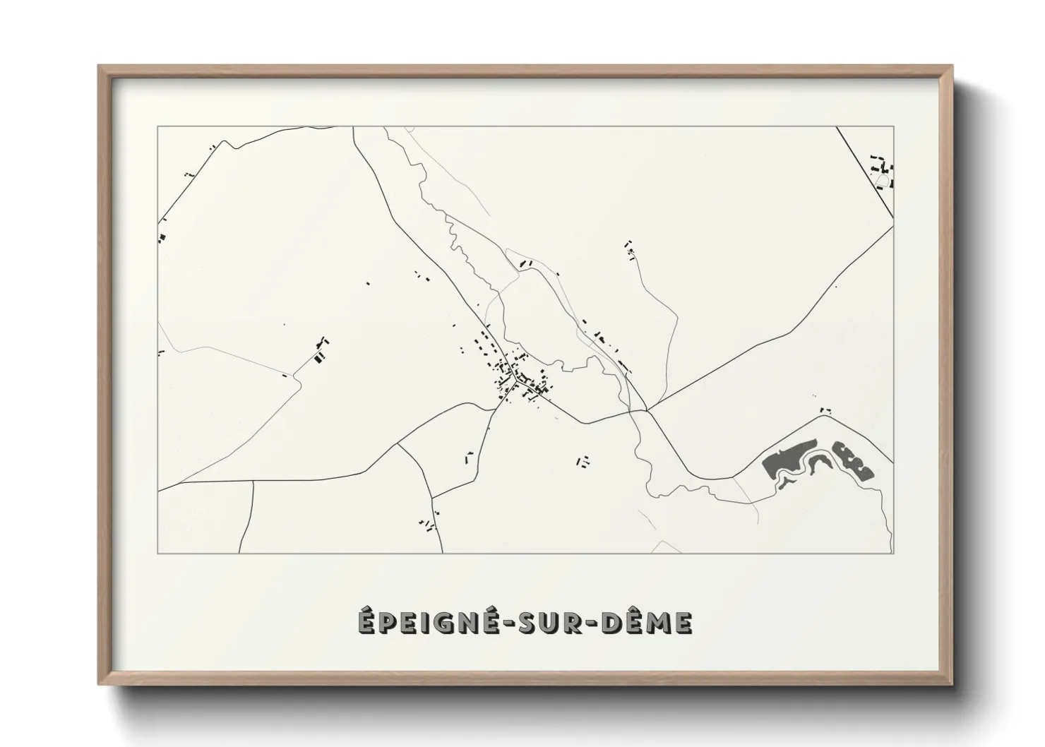 Une affiche de carte sur Épeigné-sur-Dême