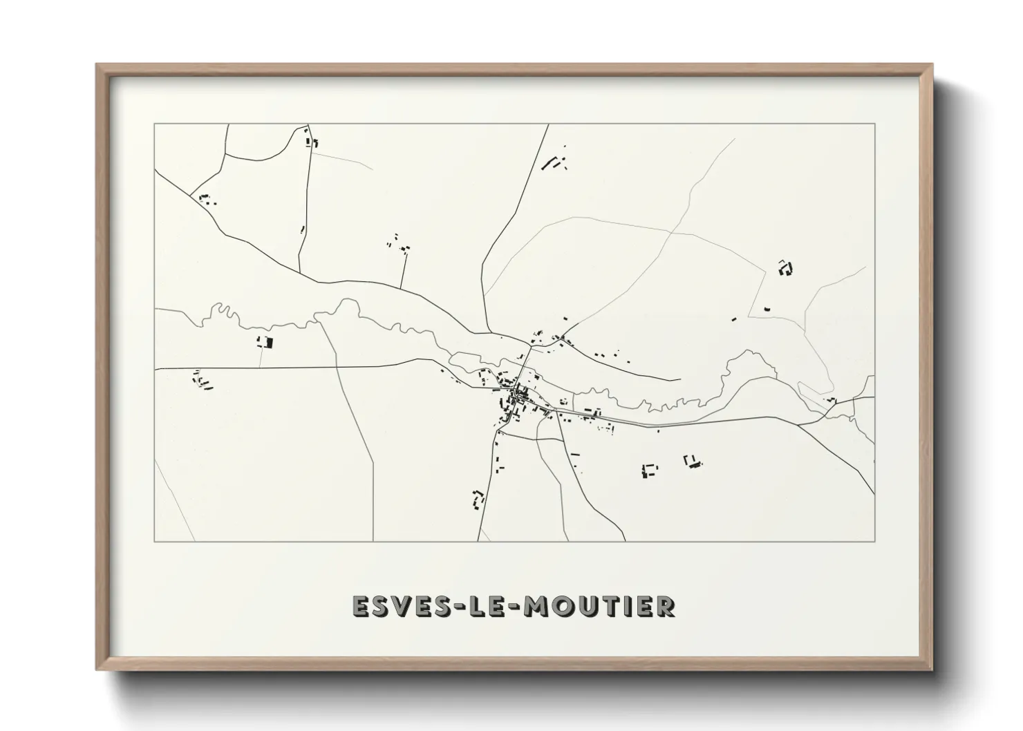Une affiche de carte sur Esves-le-Moutier