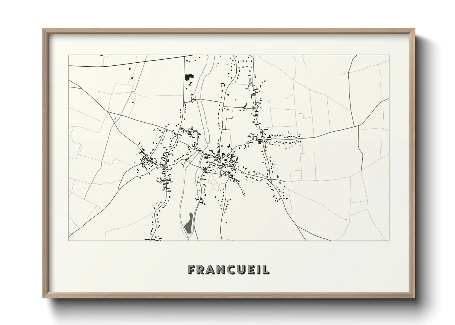 Une affiche de carte sur Francueil