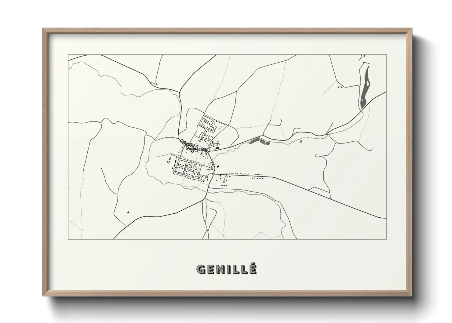 Une affiche de carte sur Genillé