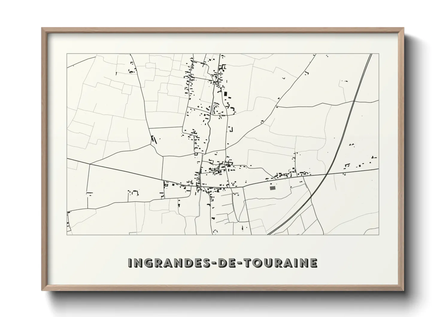 Une affiche de carte sur Ingrandes-de-Touraine