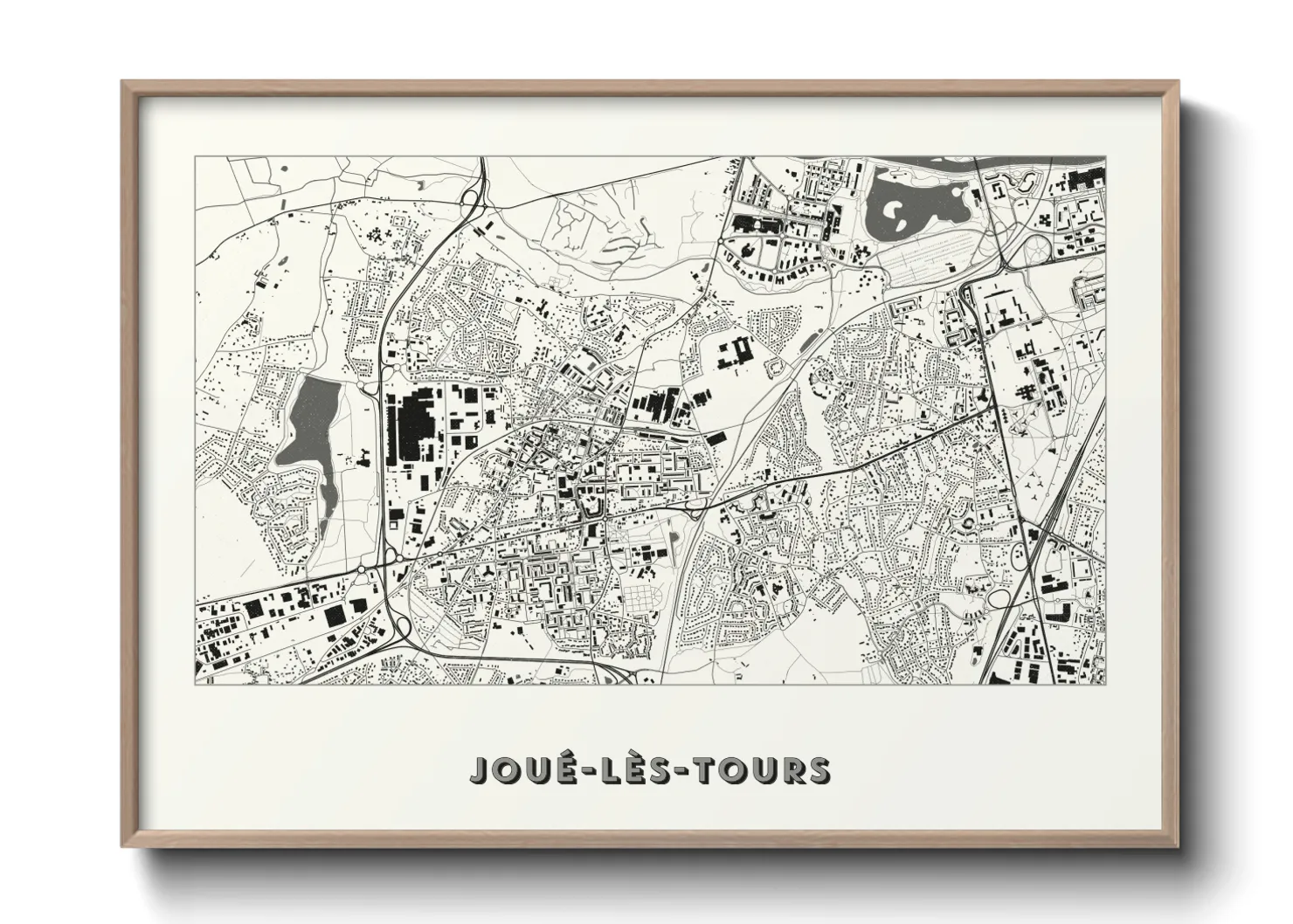 Une affiche de carte sur Joué-lès-Tours