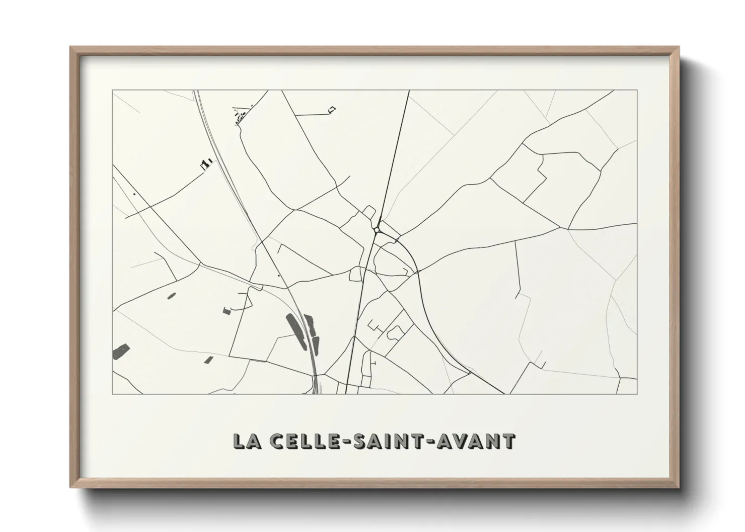 Une affiche de carte sur La Celle-Saint-Avant