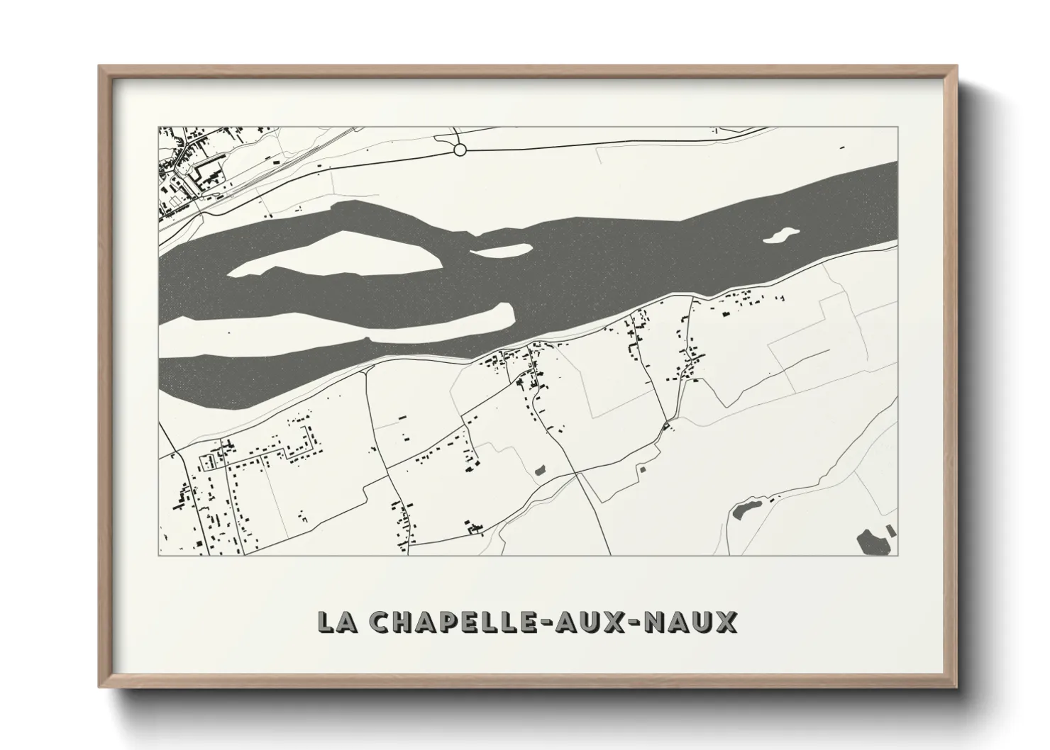 Une affiche de carte sur La Chapelle-aux-Naux
