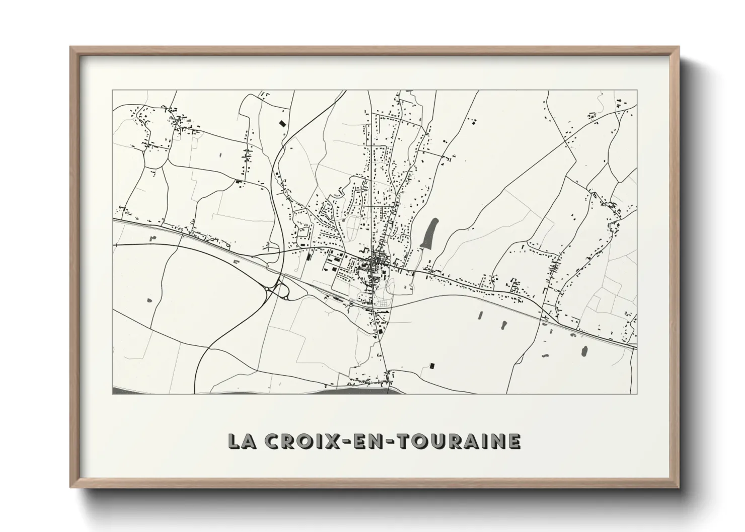 Une affiche de carte sur La Croix-en-Touraine