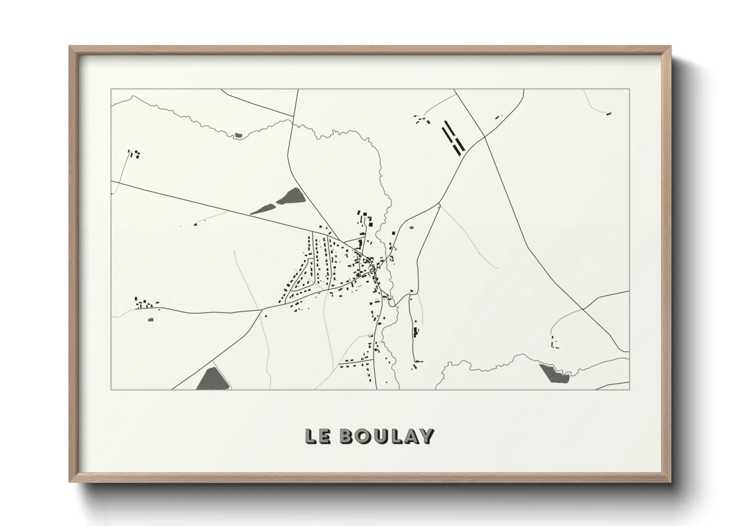 Une affiche de carte sur Le Boulay