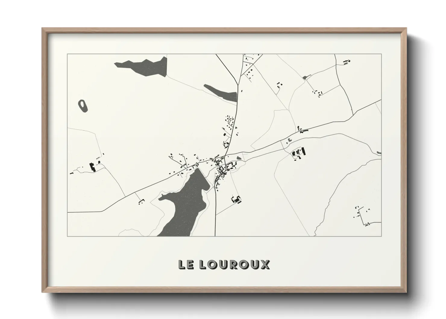 Une affiche de carte sur Le Louroux