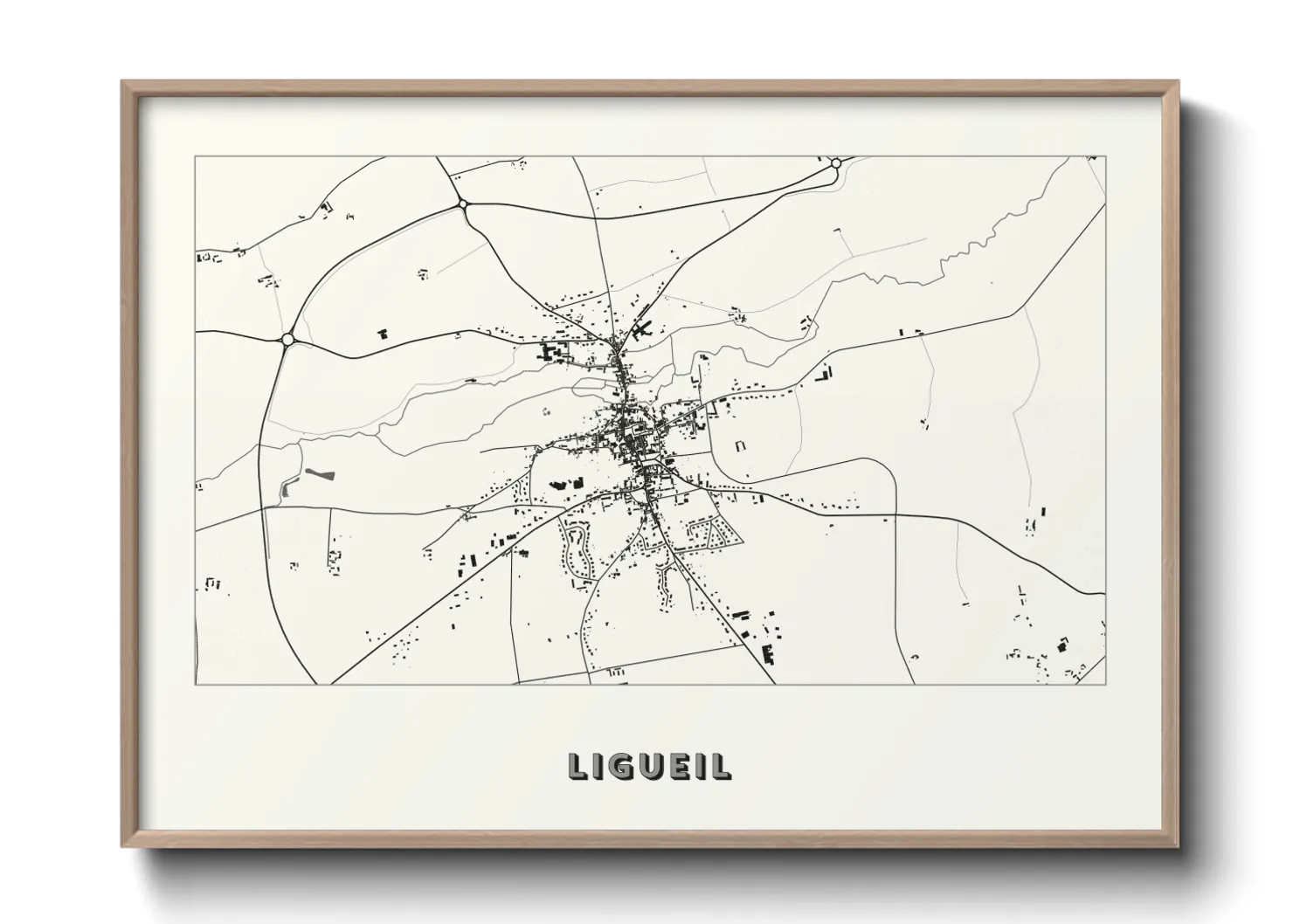 Une affiche de carte sur Ligueil