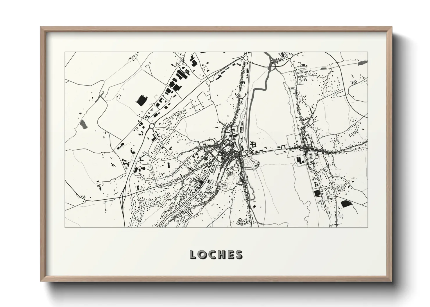 Une affiche de carte sur Loches