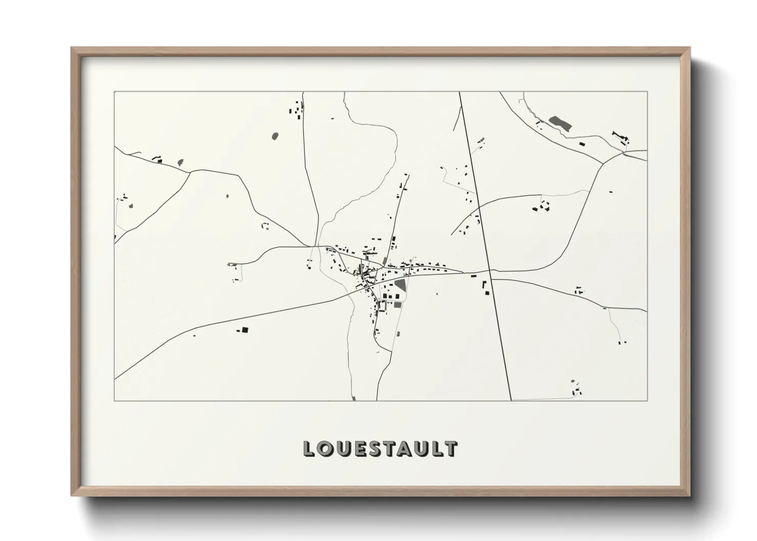 Une affiche de carte sur Louestault