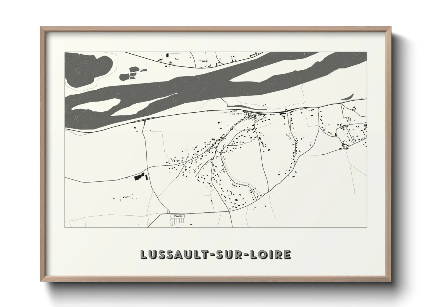 Une affiche de carte sur Lussault-sur-Loire