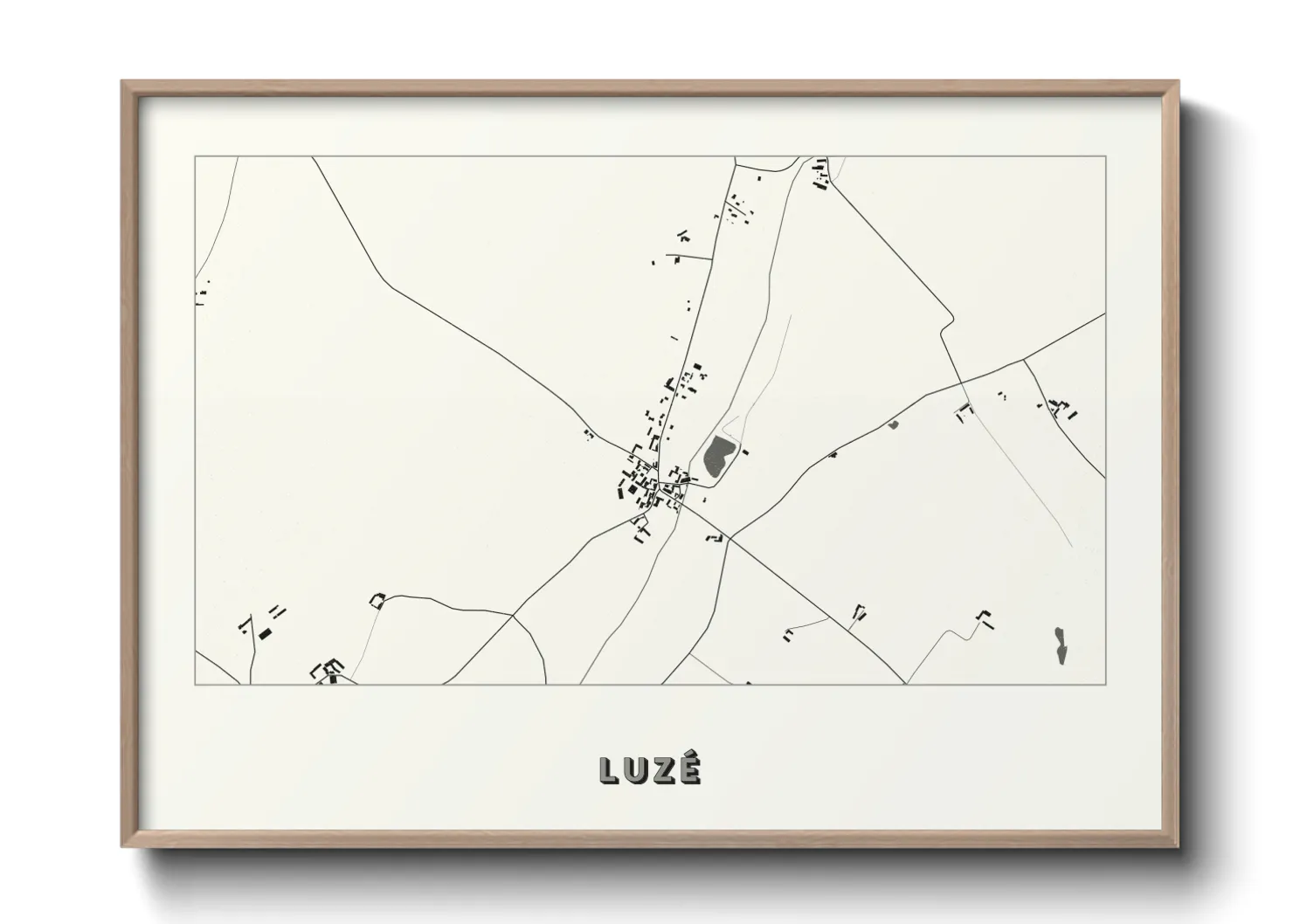 Une affiche de carte sur Luzé