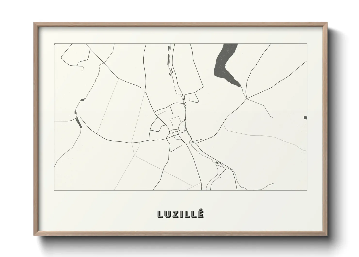 Une affiche de carte sur Luzillé
