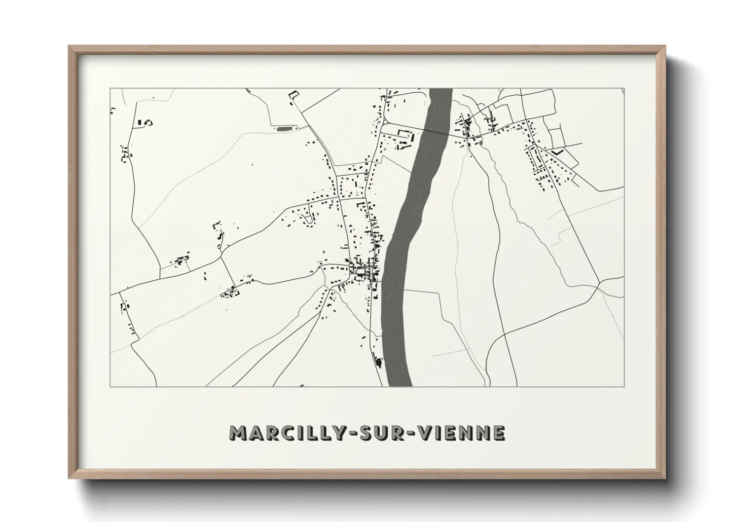 Une affiche de carte sur Marcilly-sur-Vienne