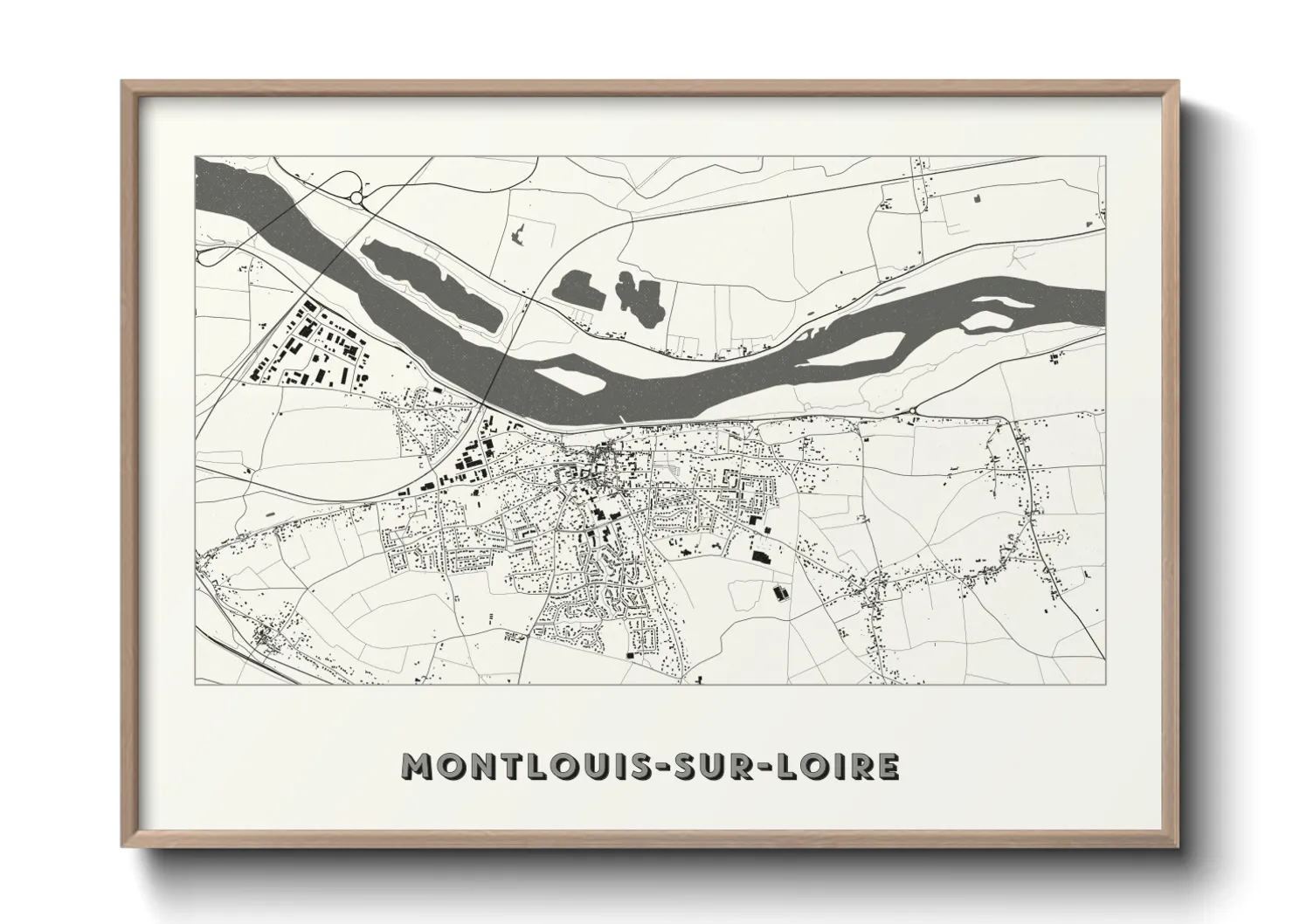 Une affiche de carte sur Montlouis-sur-Loire