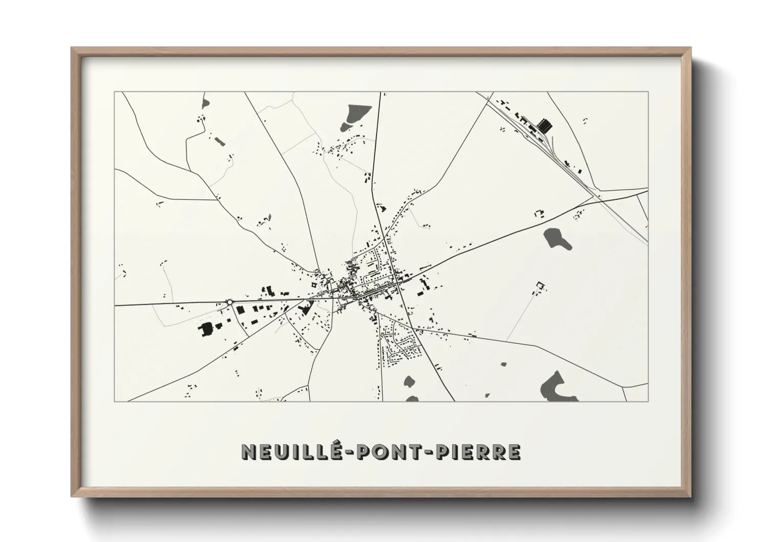 Une affiche de carte sur Neuillé-Pont-Pierre