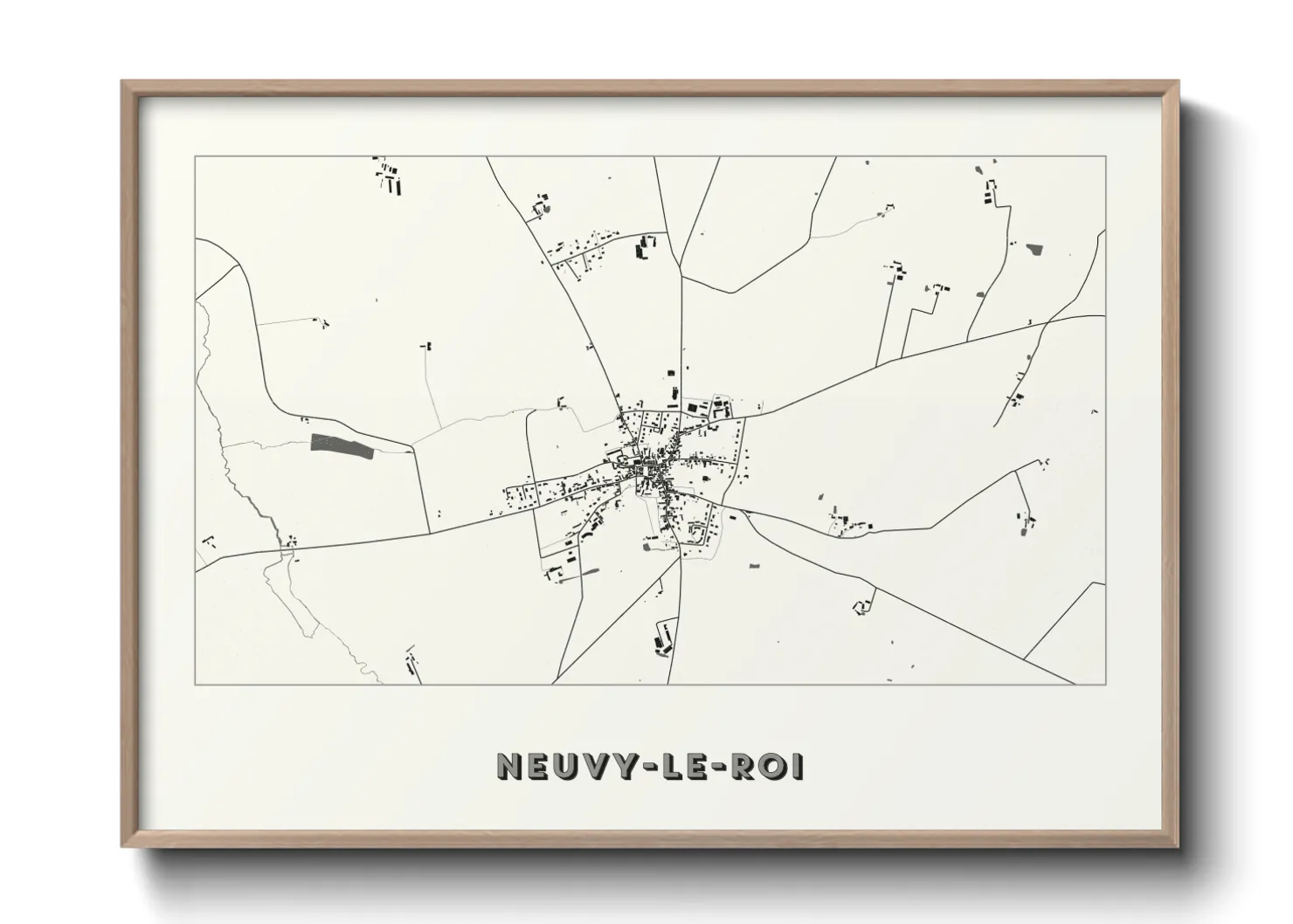 Une affiche de carte sur Neuvy-le-Roi