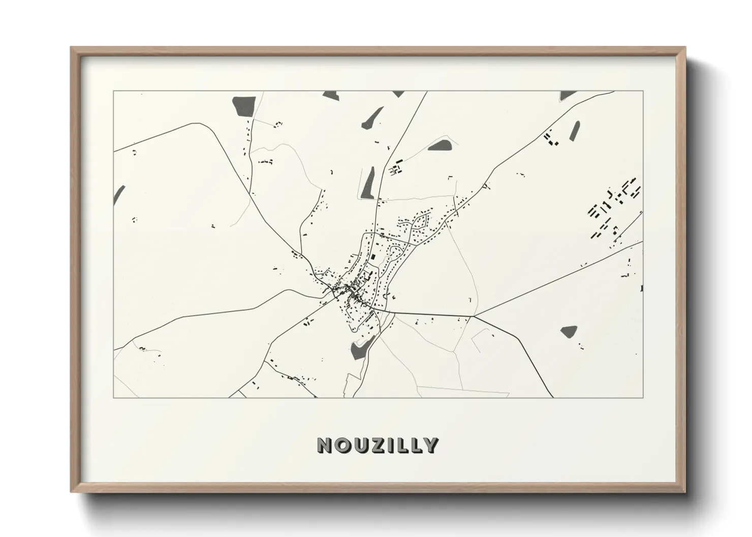 Une affiche de carte sur Nouzilly