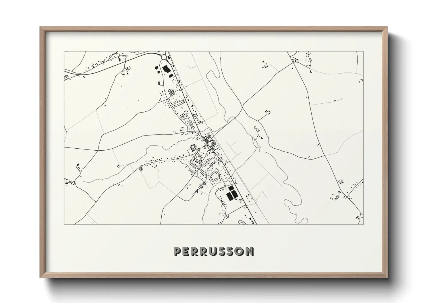 Une affiche de carte sur Perrusson