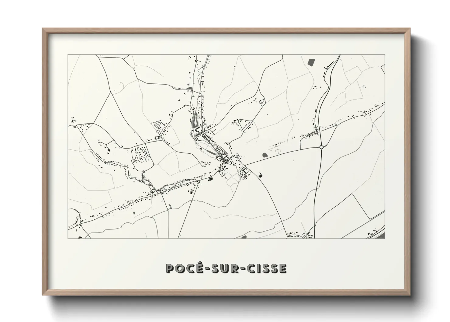 Une affiche de carte sur Pocé-sur-Cisse