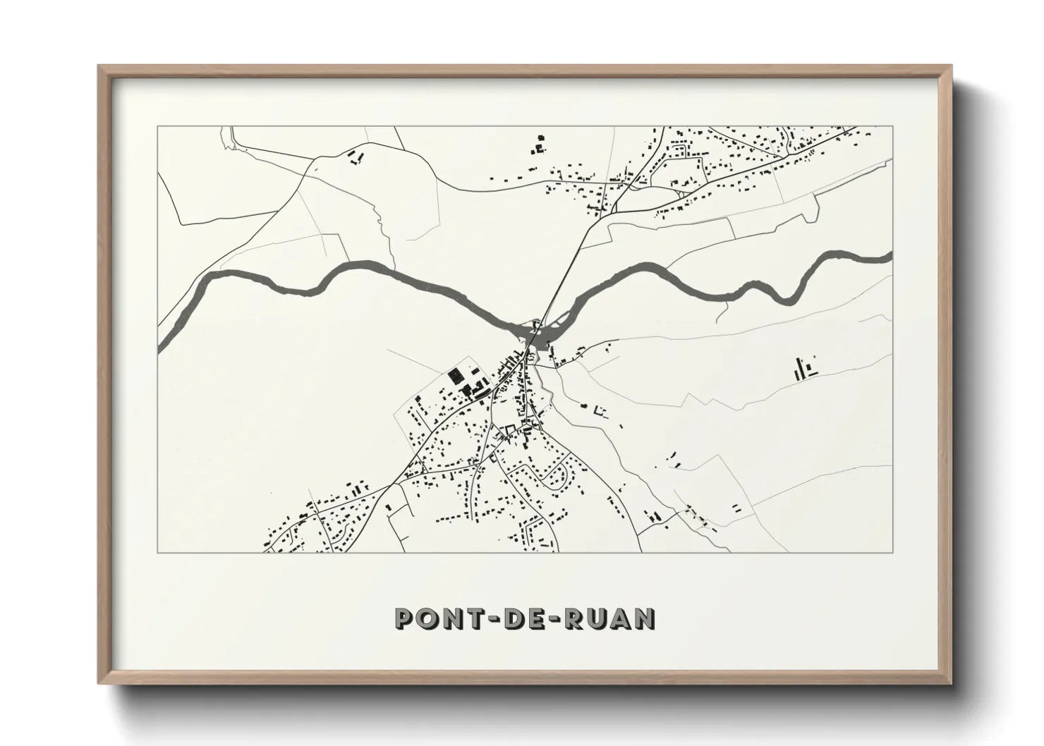 Une affiche de carte sur Pont-de-Ruan