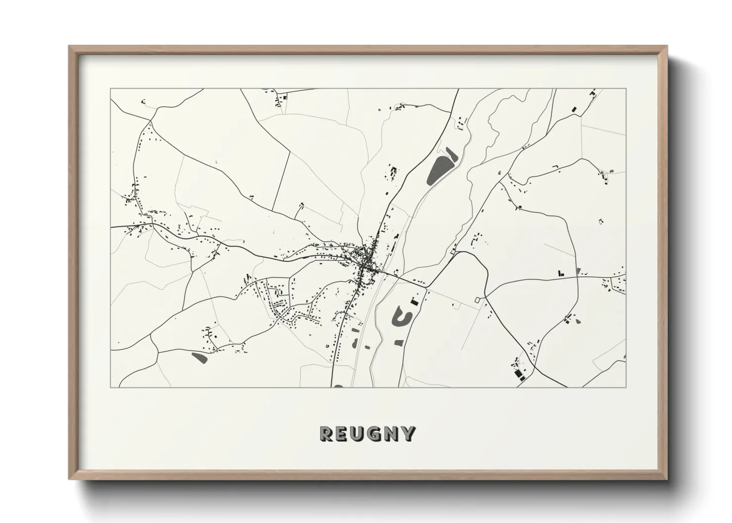 Une affiche de carte sur Reugny