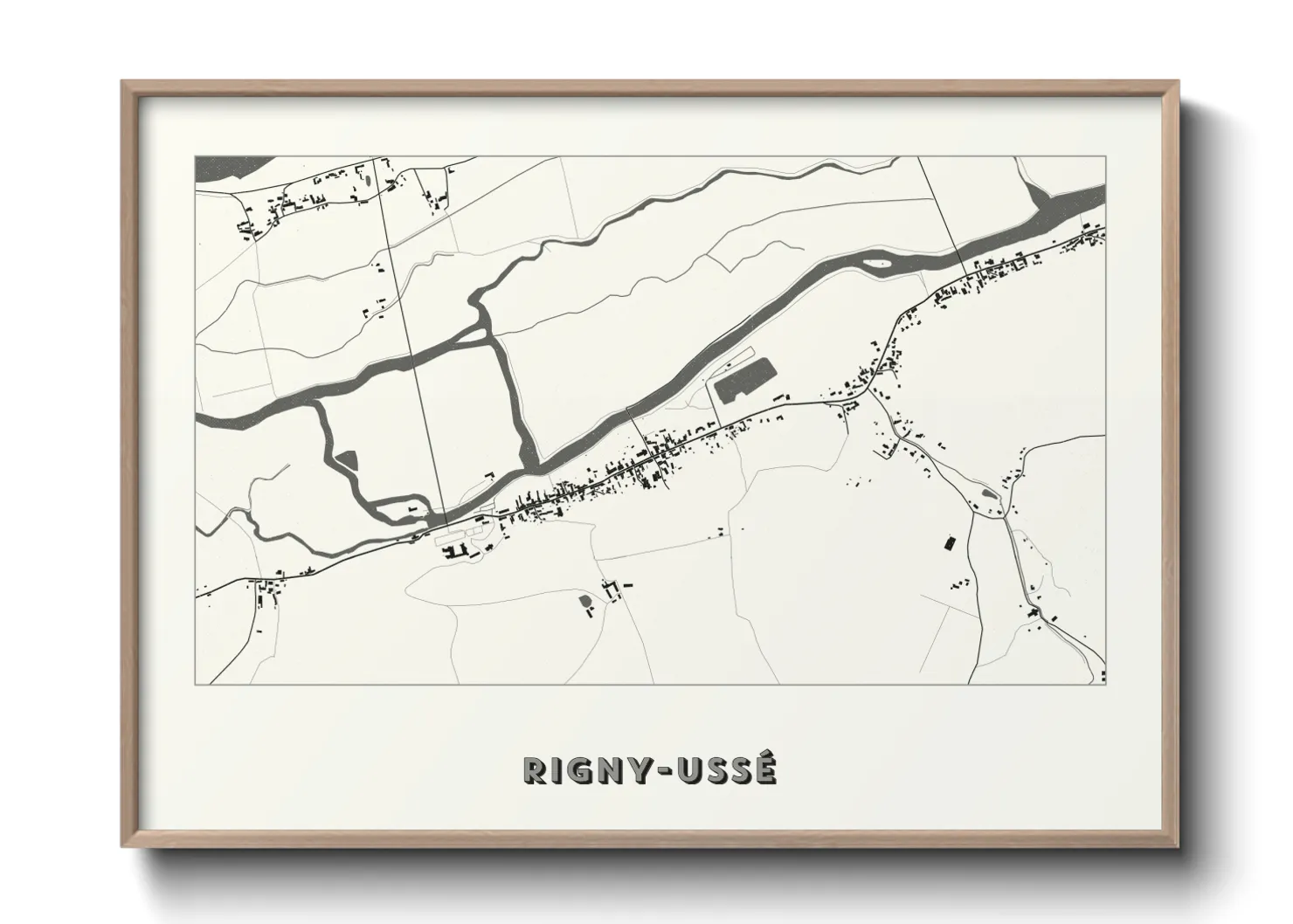 Une affiche de carte sur Rigny-Ussé