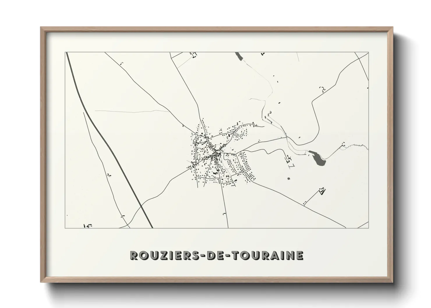 Une affiche de carte sur Rouziers-de-Touraine