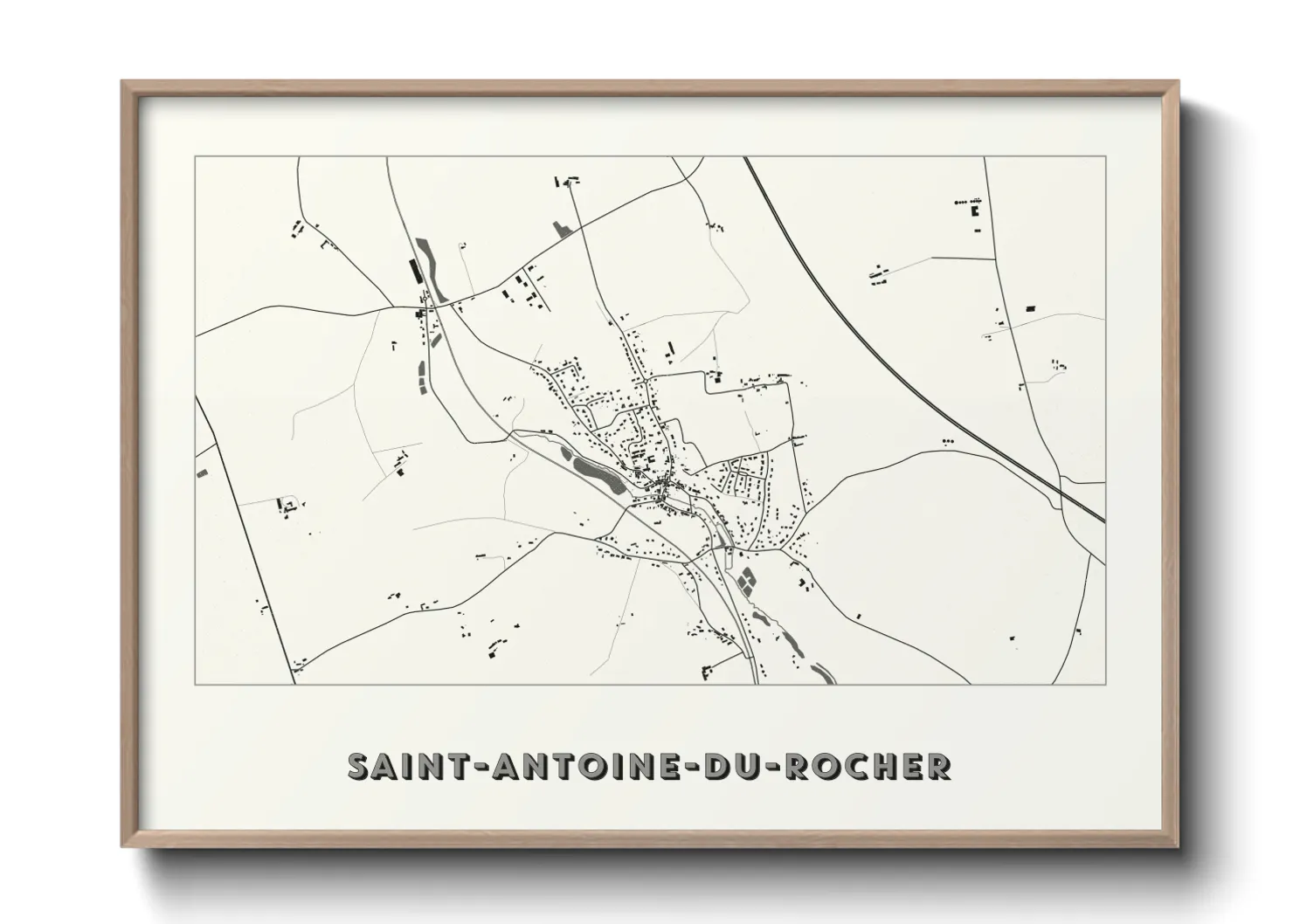 Une affiche de carte sur Saint-Antoine-du-Rocher