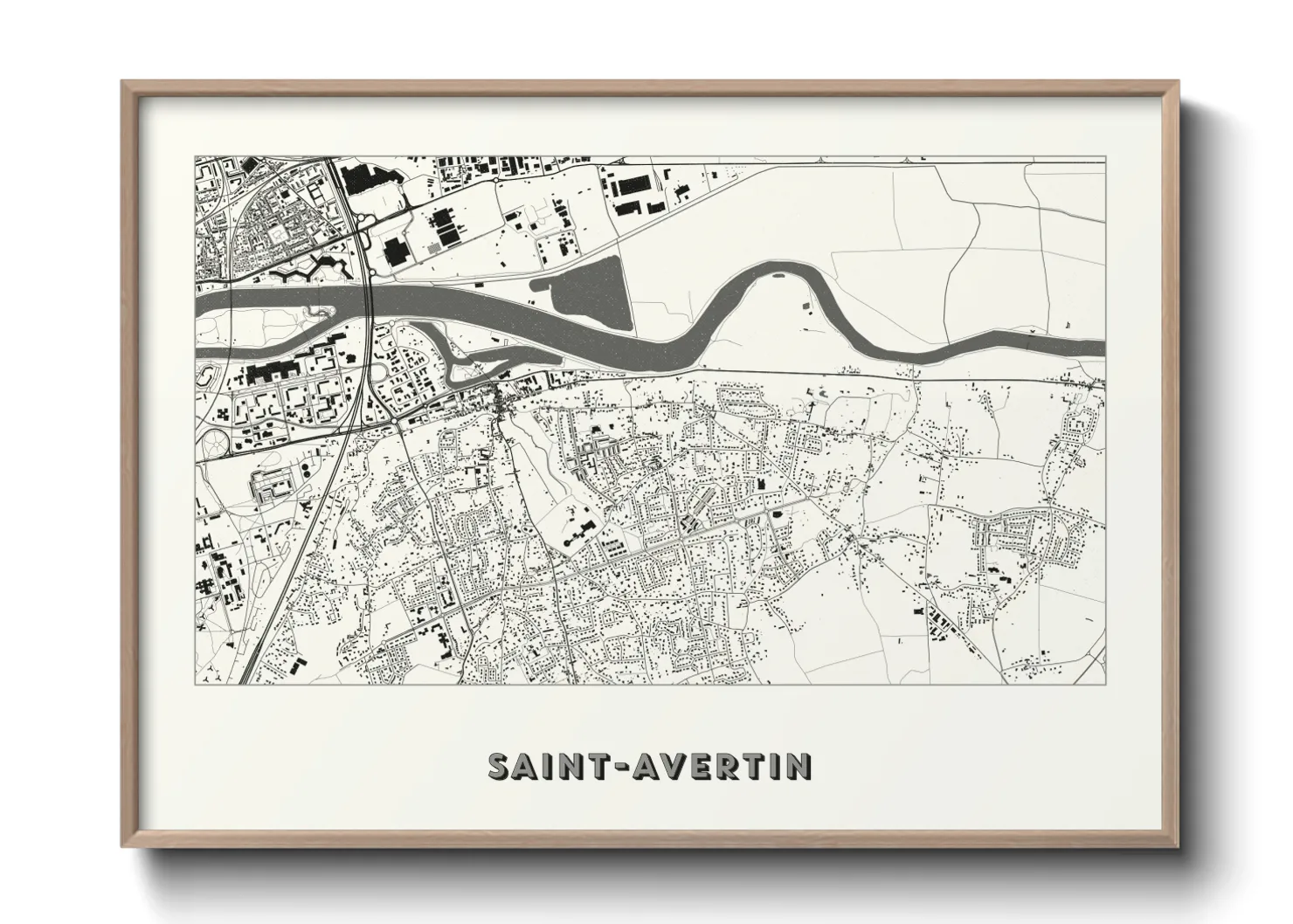 Une affiche de carte sur Saint-Avertin