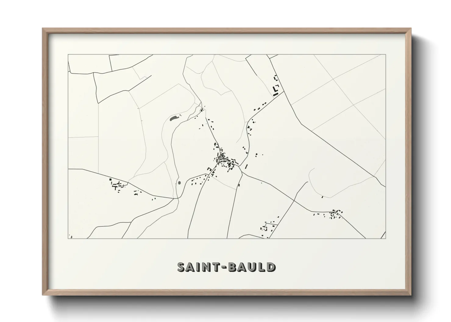 Une affiche de carte sur Saint-Bauld