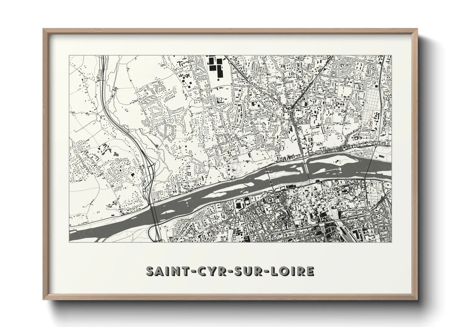 Une affiche de carte sur Saint-Cyr-sur-Loire