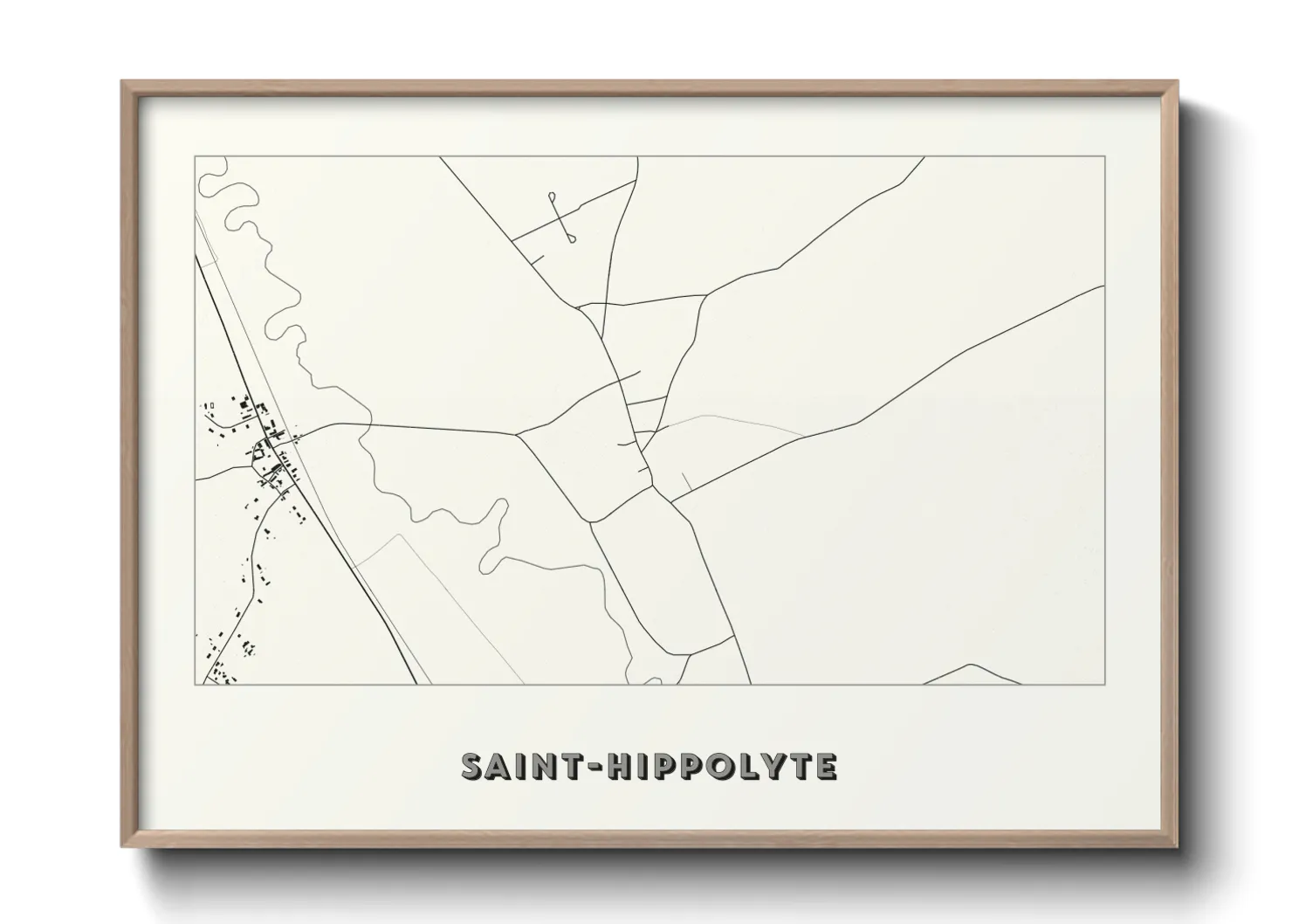 Une affiche de carte sur Saint-Hippolyte