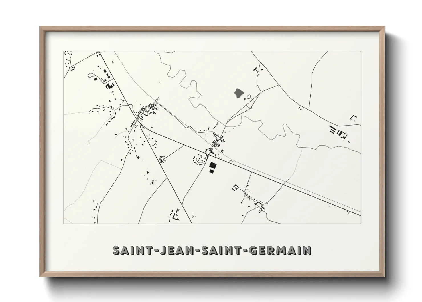 Une affiche de carte sur Saint-Jean-Saint-Germain