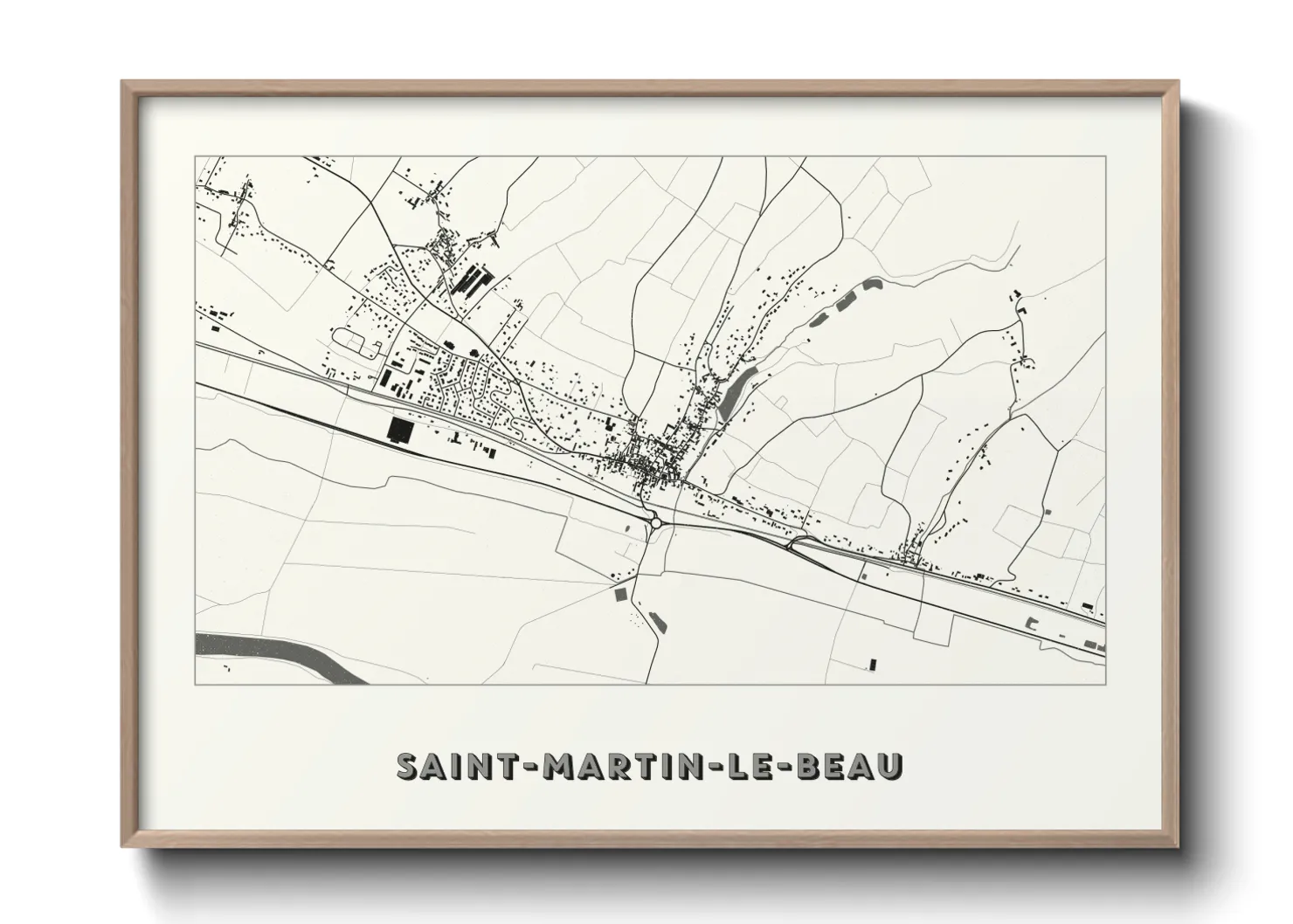 Une affiche de carte sur Saint-Martin-le-Beau