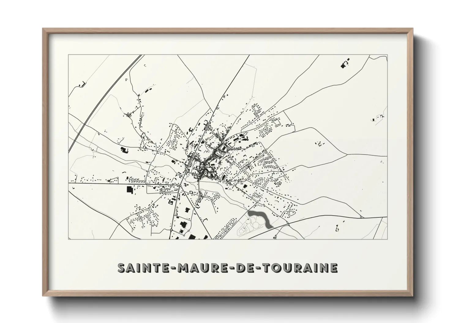 Une affiche de carte sur Sainte-Maure-de-Touraine